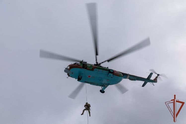 Спецназовцы Росгвардии отработали беспарашютное десантирование в сложных условиях (видео)