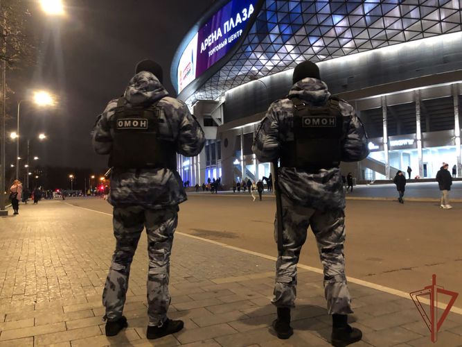 Безопасность хоккейного матча в Москве обеспечили сотрудники Росгвардии
