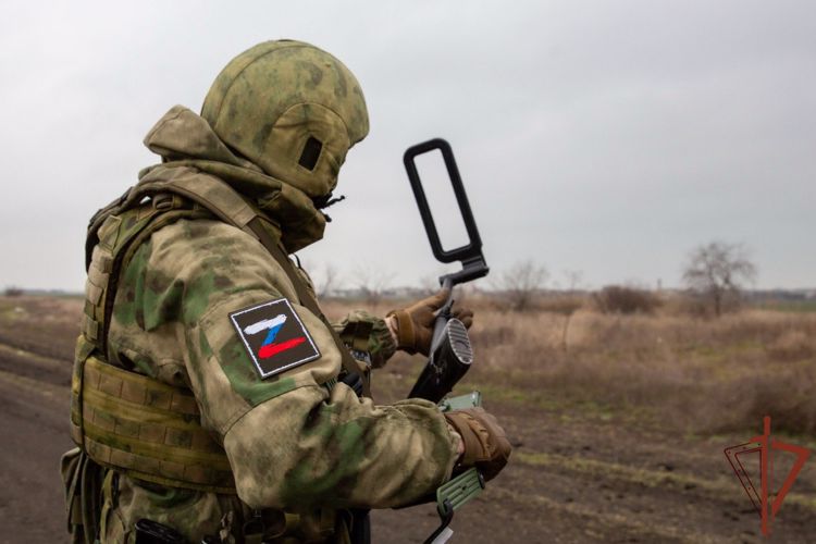 Саперы Росгвардии в Херсонской области уничтожили  найденный рядом с жилыми домами боеприпас (видео)