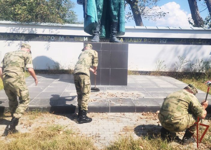 Акцию «На страже памяти» поддержали военнослужащие грозненского соединения Росгвардии