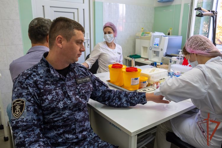 Более 11 литров крови  сдали росгвардейцы – участники акции «От сердца к сердцу»  в Краснодаре (видео)