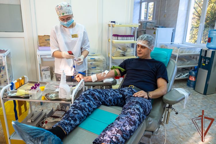 Более 11 литров крови  сдали росгвардейцы – участники акции «От сердца к сердцу»  в Краснодаре (видео)