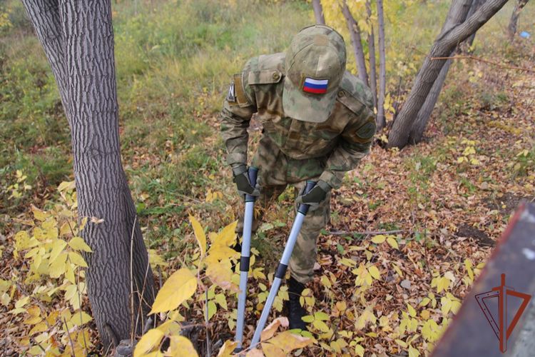Курсанты подшефного Росгвардии спецвзвода «Воин» провели субботник на территории Челябинского геронтологического центра
