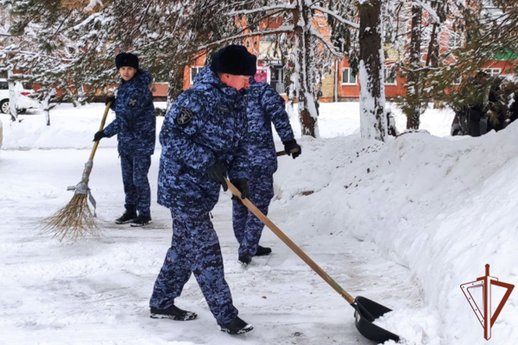 Росгвардия помогает ликвидировать последствия аномального снегопада в Амурской области