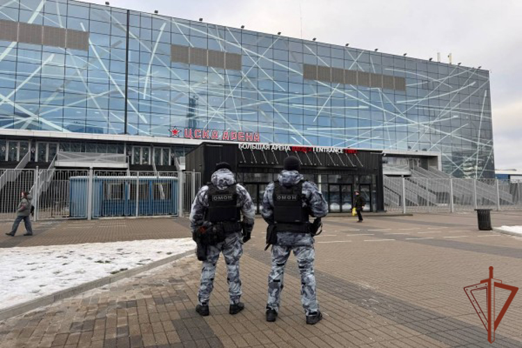 Военнослужащие и сотрудники Росгвардии обеспечили безопасность на  матче КХЛ в Москве