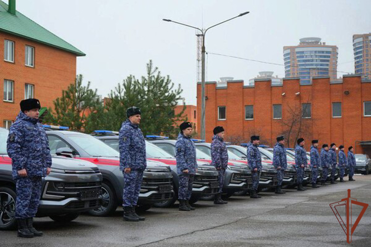 Ключи от более 100 новых служебных автомобилей вручили росгвардейцам в Подмосковье (видео)