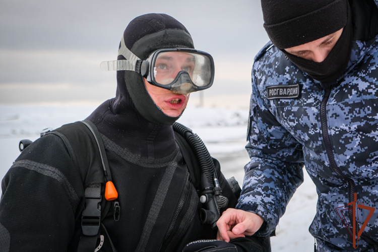 В Ленинградской области водолазы Северо-Западного округа Росгвардии из 6 регионов отработали поиск взрывных устройств (видео)