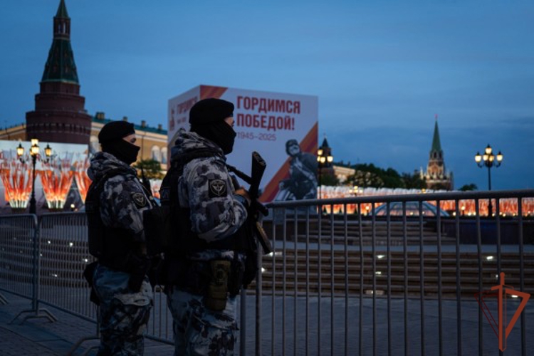 Безопасность ночной репетиции парада Победы обеспечили столичные росгвардейцы