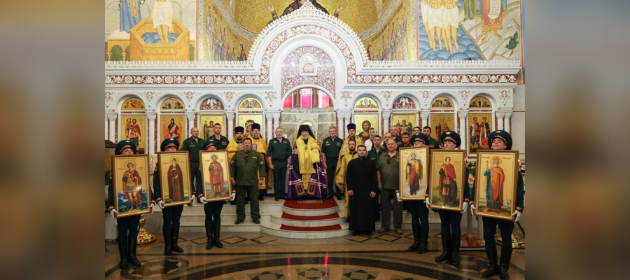 В День крещения Руси в главный храм Росгвардии доставили иконы небесных покровителей отрядов спецназа ведомства (видео)