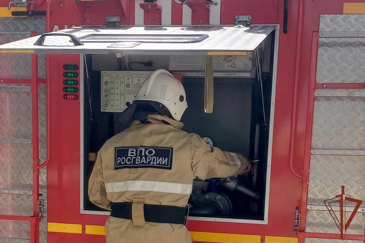 Пожарно-тактическое занятие в Чеченской Республике провели Росгвардия и МЧС
