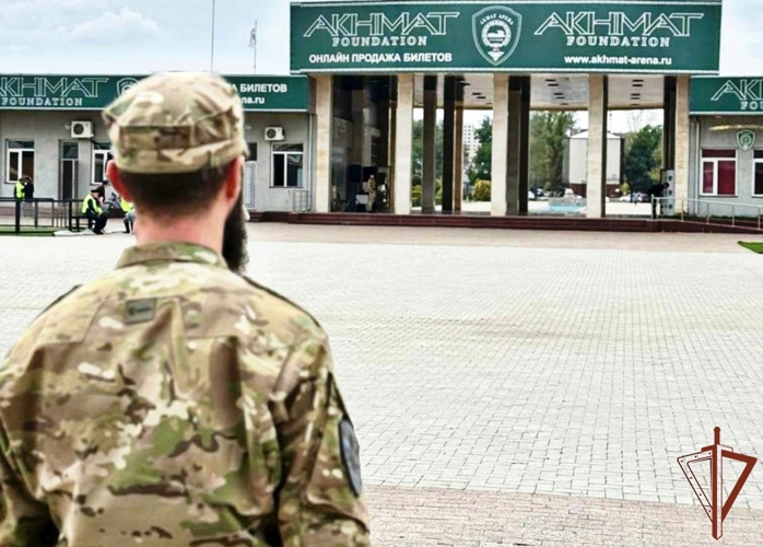 Росгвардия обеспечила правопорядок на футбольном матче «Ахмат»-«Локомотив» в Грозном
