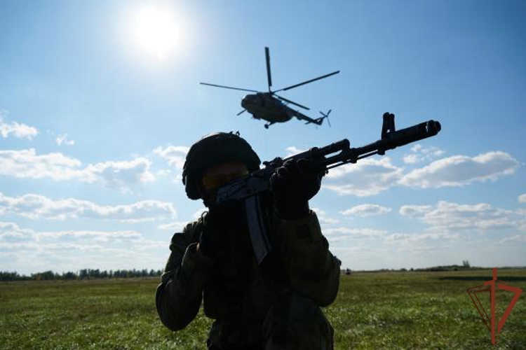 В Ульяновске спецназ Росгвардии провел тренировку по беспарашютному десантированию